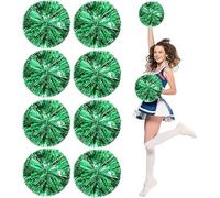 8pcs Metal Cheerleader pompon, 30cm Cheerleader pompon Cheerleader pompon pour l'école danse Sport équipe esprit Cheerleader (Vert)
