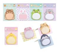 8pcs Mini Post It Animaux Mignons Papeterie Kawaii Sticky Notes Bureau | Design debout 3D, 8 motifs differents, papier de haute qualite, ecriture fluide, sans residu adhesif, format compact