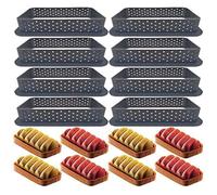 8pcs Moule à gâteau perforé Cutter Forme Ronde Mousse Cercle Anneau Tarte décoration (Rectangle) 73