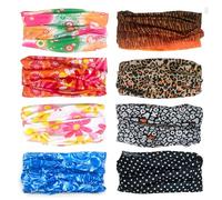 8pcs Multifonction Bandanas, Cache Cou Homme Elastique Tube Bandeaux Couvre-Chef, UV Résidence, Sans Coutures Echarpe pour Femme Homme, Bandana de Sport pour L'équitation en Plein Air