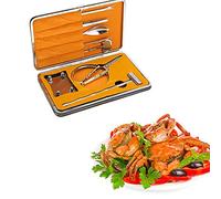 8pcs outils de fruits de mer, accessoires pour homard et crabe en acier inoxydable, ouvreur de noix craquelins avec fourchettes et pics, pour dégustation en boîte d'emballage