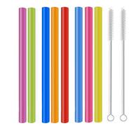 8pcs Paille Bubble Tea Reutilisable Plastique, 260x13mm Pailles Colorées Extra Larges, Pailles Alimentaires de Haute Qualité, Grosse Paille Paisses pour Smoothie, Milk-shake, Thé à Bulles