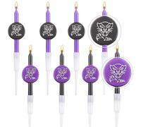8pcs Panthère Bougies de Gâteau d'Anniversaire, Décoration de Gâteau d'Anniversaire Thème de Héros Bougies de Gâteau pour Fête d'Anniversaire d'Homme Décorations Gâteaux de Fête
