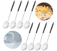 8PCS Passoire à Fondue, Ecumoire Inox avec Poignée Longue, Passoire Fondue Chinoise pour Soupe Fondue chinoise Thé au Lait Perlé (D