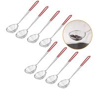 8pcs Passoire - Cuillère à Passoire en Acier Inoxydable,Écumoire à Mailles Fines avec Poignée Longue pour Fondue,Boulettes de