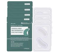 8PCS Patchs pour les Yeux à Micro-aiguilles Dissolvantes, Patch Nano Microneedle avec Acide Hyaluronique, Peptides et Extraits de Naturels, Soin Anti Cernes, Poche et Éclat