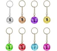 8PCS Pendentifs Boule Disco, Boule Disco Porte-Clés,Pendentif boule miroir,Accessoires de fête des années 1970, pour Anniversaire 70er 80er 90er Party, pour décorations de fête d'Halloween et de Noël