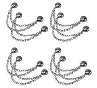 8pcs Pince Vêtements Magnétiques Multifonctions, Pinces Boutons Magnétiques Chaîne Épingles Vêtements Magnétiques Pince Serrage Taille Pantalon Chemise Jupe Pantalon Robe(Noir)