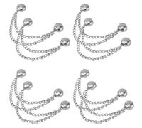 8pcs Pince Vêtements Magnétiques Multifonctions, Pinces Boutons Magnétiques Chaîne Épingles Vêtements Magnétiques Pince Serrage Taille Pantalon Chemise Jupe Pantalon Robe(Argent)