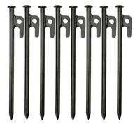8Pcs Piquets De Tente Robustes,20cm Haute Résistance Fer Forgé Enjeux De Tente De Camping avec Crochet Et Trou pour Les Voyages