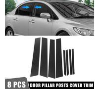 8pcs Porte Couvercle Panneau Garniture Pilier Postes Autocollants pour Honda Noir