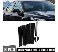 8pcs Porte Couvercle Panneau Garniture Pilier Postes Autocollants pour Toyota Noir