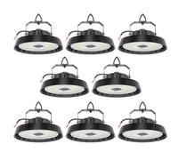8pcs Projecteur LED Exterieur 200W 34000lm, LED Lampe-Spot Eclairage 5000K Blanc Froid, 90° Angle UFO Highbay Light, IP65 Lampe Industrielle pour Hangar,Usine,Entrepôt,Chantier,Garage,Gymnase
