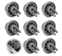 8pcs Roulette Lave Vaisselle pour Panier Inférieur, Basket Roller Universel Haute Résistance, Compatible avec Bosch/Siemens/Neff, Réparation Rapide du Panier de Lave-Vaisselle Couvert, Modèle 165314