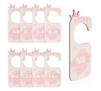 8pcs Séparateurs de Placard pour Bébé, Organisateur de Garde-Robe pour Bébé Séparateurs de Cintres Double Face pour Bébé Par Tailles de Vêtements pour Nouvelle Maman Papa (Couronne)
