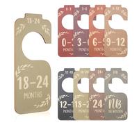 8pcs Séparateurs de Placard pour Bébé pour Organisateur de Vêtements, Double Face Séparateur de Garde-Robe pour Bébé Multicolore Séparateurs de Vêtements en Bois du Nouveau-Né à 24 Mois
