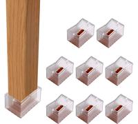 8Pcs/Set Rectangular Silicone Chair Leg Pads Table Leg Chair Leg Pad Wood Floor Protector GJZJD-01(15#) Transparent