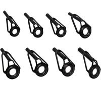 8pcs Stainless Steel Fishing Rod Repair Kit Fishing Rod Repair Kit Fishing Rod Rings For Freshwater Saltwater Fishing Rod (Black)
