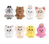 8Pcs Stray Kids Peluche,10CM Stray Kids Porteclés en Peluche,SKZ Plushdoll Porte Clés,SK-Zoo Poupée Peluche, pour Les Fans