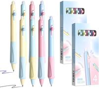 8pcs Stylos Effaçable,4 Bleu 4 Noir,0,5 Mm Stylo Effacable Stylo Gel Effaçables,Encre Gel Effaçable,Stylos À Bille Avec Gomme Pour Fournitures Scolaires (Dopamine)