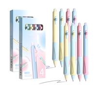 8pcs Stylos Effaçable,4 Bleu 4 Noir, 0,5 mm Stylo Effacable Stylo Gel Effaçables, Encre Gel Effaçable, Stylos à Bille avec Gomme pour Fournitures Scolaires-dopamine heureuse