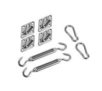 8PCS Sun Shade Sail Hardware Kit, Silver Stainless Steel Shadesail Fixing Accessories Rigging Parts for Outdoor Patio Canopy Garden