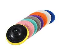 8pcs Tampons De Polissage, Keenso 4 Pouces Plaquettes Grain de Polissage de Diamant Kit de Disque de Polissage Concret de Marbre de Plaquettes de Polissage Sèches de Granit