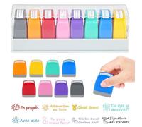 8Pcs Tampons Enseignants Français, Tampon Encreur Enseignant Français,Cadeau Professeur de Français, Tampon Maitresse Décole pour Cadeau Professeur et Encourager élèves