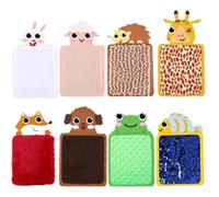 8pcs tapis sensoriels définissent des jouets sensoriels animaux doux avec différentes textures engageant le soulagement du stress et la carte sensorielle de concentration pour le développement s