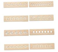 8pcs Traçage Board 2x8 Pouces Boîte à rédaction en Bois pour Enfants Apprentissage préscolaire Facile à Utiliser Projet Montessori Kids Creative Kids Write Supplies, Geometric Pattern Letter Traçage