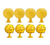 8pcs Traps Jaunes Collants pour Les moucherons de Plantes 3, 2x3, 2 Pouces, forts Coussinets Collants à la Mouche des Fruits adhésifs avec Balle de Capture, contrôle des mouchons intérieurs en TOU