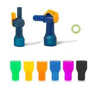 8pcs Valves de Morsure de Rechange pour Camelbak, Multicolore Embout Eddy avec 2 Connecteurs de Tuyau Droits Coudés et Joint Torique de Tube pour Réservoir d'eau Vessie d'Hydratation Sac à Dos