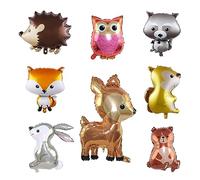 8Pièces Animal Feuille D'aluminium Ballons Woodland Animaux Forêt Ballon Feuille Ballon pour la Décoration de Zoo Jungle Ferme Thème