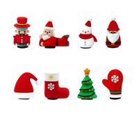 8Pièces Charmes de Chaussures 3D, Breloques de Chaussures à Thème Noël pour Crocs Sandales Sabots Bracelet, Santa Gnome Bonhomme de Neige Arbre CLOG Charmes,Cadeau de Fête pour Garçons Filles Enfants