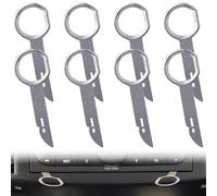 8pièces Clé Extraction Autoradio,Autoradio Adaptateur Demontage,Acier Inoxydable Clef Extraction Autoradio,Outil de Démontage d'Autoradio,Convient à la Plupart des Types de Véhicules