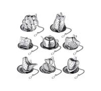 8Pieces Metal Kettle Infuser Teas Strainer Stainless Steel Teas Infuser Teas Filter Teapot Accessory Suitable for Teas