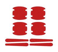 8Pièces Protecteur poignée Porte Voiture pour Citroen C4 3 (III) I 2020-2024,Fibre Carbone Cuvette Porte Voiture Anti Rayures Autocollant Accessoire,B/Red