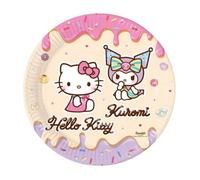 8PK 23cm HELLO KITTY & KUROMI PAPER PLATES