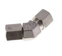 8S Raccord de coupe coudé 45deg en acier inoxydable avec pivot 630 bar Joint torique FKM Cône réglable ISO 8434-1