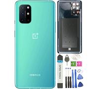 8T Back Cover Glass Replacement for OnePlus 8T 5G KB2000 KB2005 Back Glass Camera Glass Lens Housing Assembly Parts + Eject Pin Tools (Green)