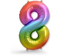 8Th Birthday Balloon - Number 8 Balloon - Multicoloured - 8Th Birthday Decoration For Girls Or Boys - Helium Inflatable - For A Dazzling Celebration - Balloon 8