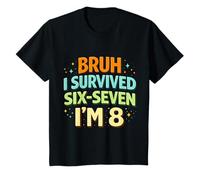 8th Birthday Boys I Survived 6 7 Now Im 8 Funny Bruh Meme T-Shirt