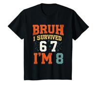 8th Birthday Boys I Survived 6 7 Now Im 8 Funny Bruh Meme T-Shirt