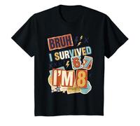 8th Birthday Boys I Survived 6 7 Now Im 8 Funny Bruh Meme T-Shirt
