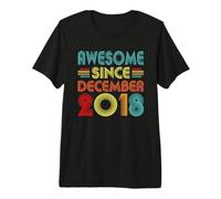 8th Birthday Idea Awesome Since December 2018 8 Years Old T-Shirt Haut de Gamme