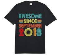 8th Birthday Idea Awesome Since September 2018 8 Years Old Comfort Colors Adult Heavyweight T-Shirt