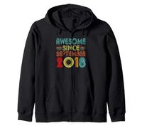 8th Birthday Idea Awesome Since September 2018 8 Years Old Sweat à Capuche