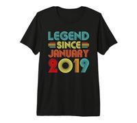 8th Birthday Idea Legend Since January 2019 8 Years Old T-Shirt Haut de Gamme