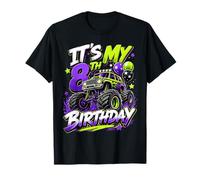 8th Birthday Monster Truck Party 8 Years Old Boys Theme T-Shirt
