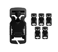 8TIMBER FIDLOCK V-BUCKLE 25 Barre fendue à rabat noir avec languette de traction [Lot de 5] - Boucle magnétique à dégagement rapide, noir, 25 mm